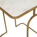 Celeste Arch Side Table - White Marble - Antique Brass