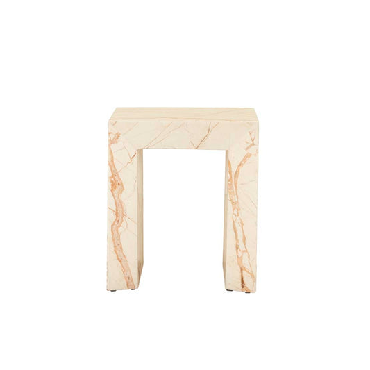 Elle Monument Side Table - Matt Brown Vein Marble