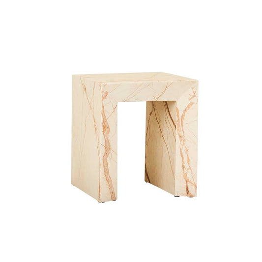 Elle Monument Side Table - Matt Brown Vein Marble