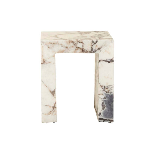 Elle Monument Side Table - Matt Ocean Marble