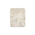 Rufus Block Square Marble Side Table - Latte Marble