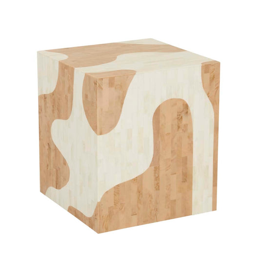 Zafina Block Melt Side Table - Nude Melt - Natural