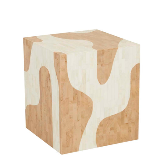 Zafina Block Melt Side Table - Nude Melt - Natural