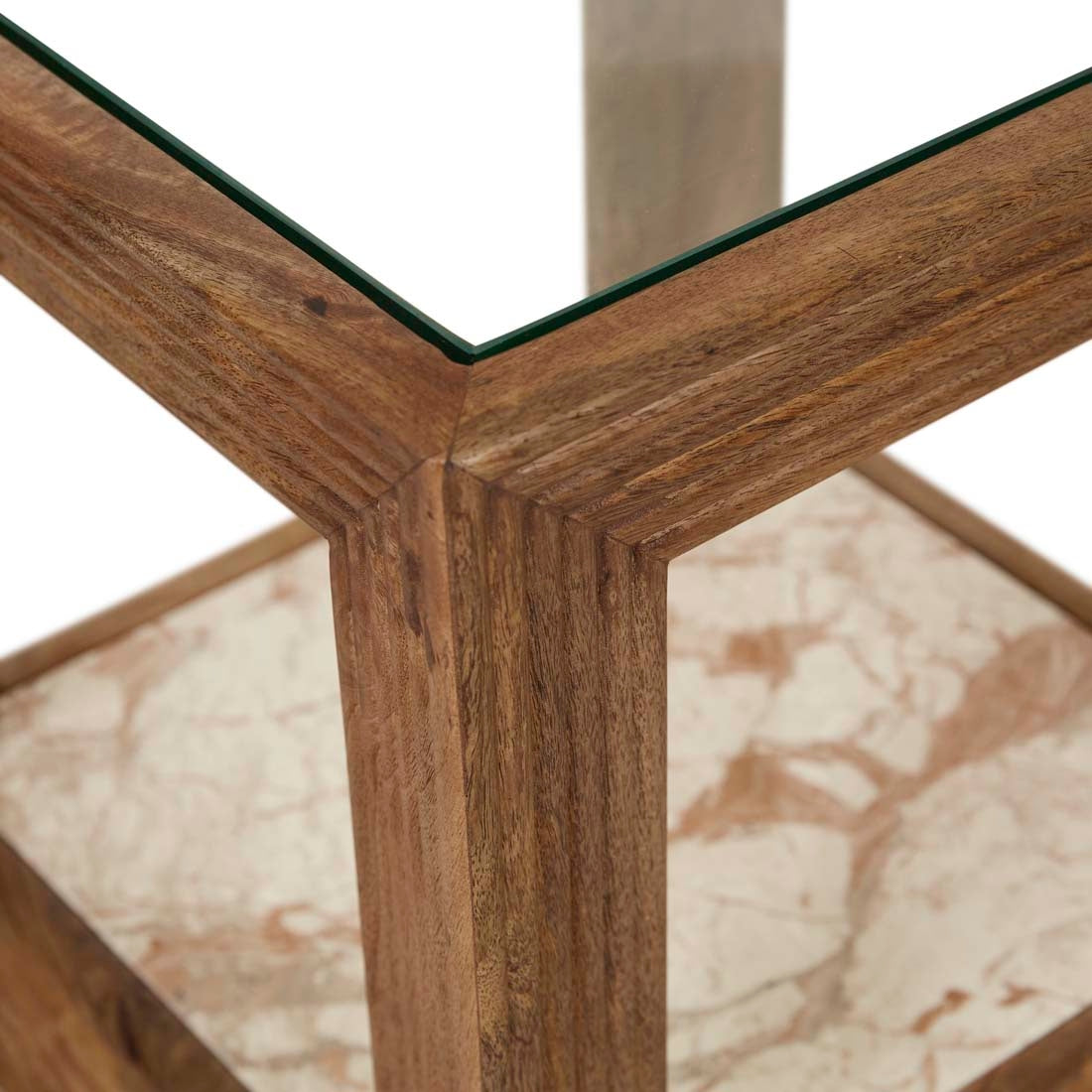 Zephyr Side Table - Crema Beige Marble - Natural