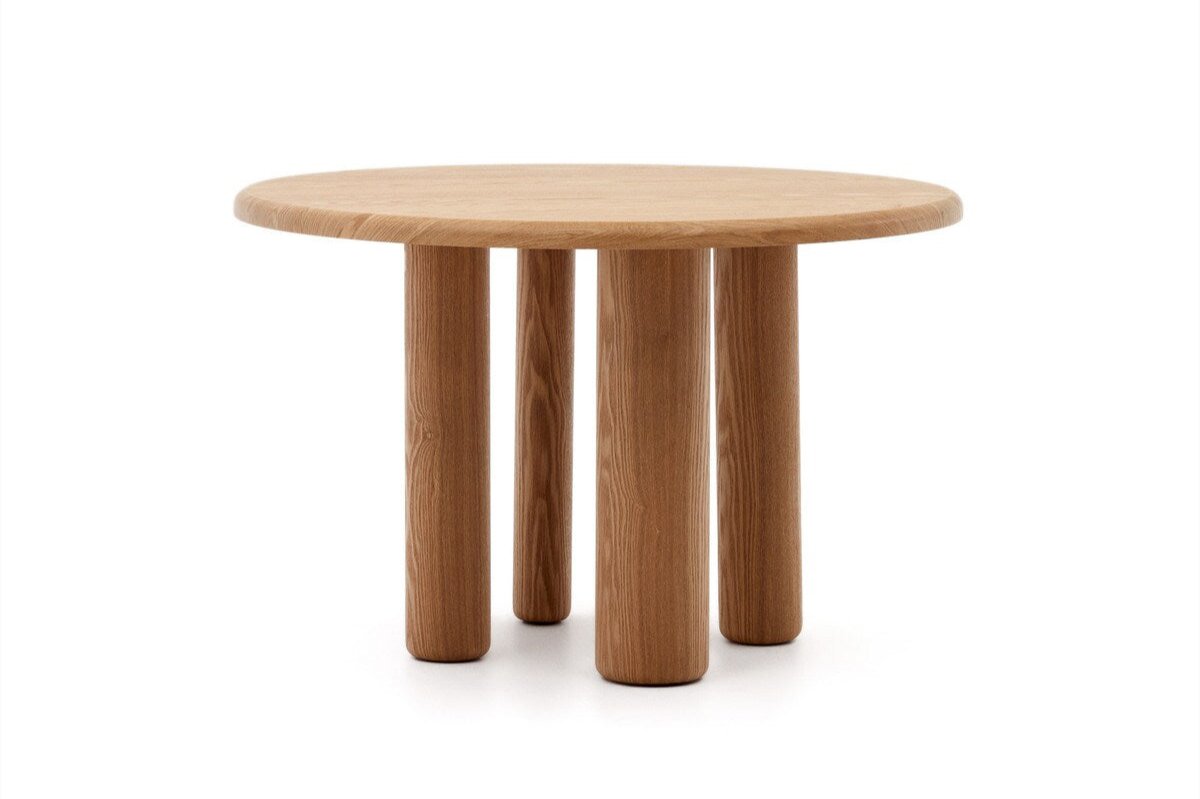 Nailem 1.2m Round Ash Wood Dining Table - Natural