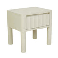 Oliver Fluted 1 Drawer Bedside - Putty