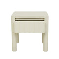 Oliver Fluted 1 Drawer Bedside - Putty