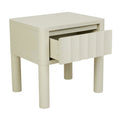 Oliver Fluted 1 Drawer Bedside - Putty