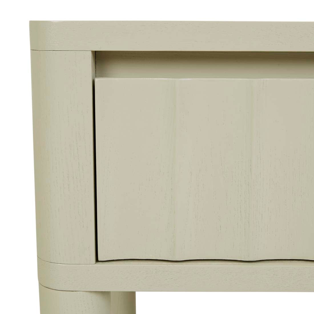 Oliver Fluted 1 Drawer Bedside - Putty