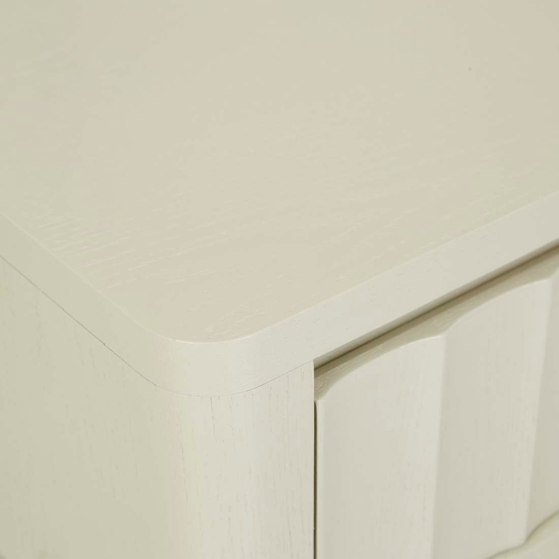 Oliver Fluted 1 Drawer Bedside - Putty