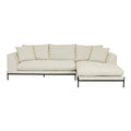 Airlie Frame Right Chaise Sofa Set - Eames Parchment - Black Metal