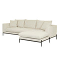 Airlie Frame Right Chaise Sofa Set - Eames Parchment - Black Metal