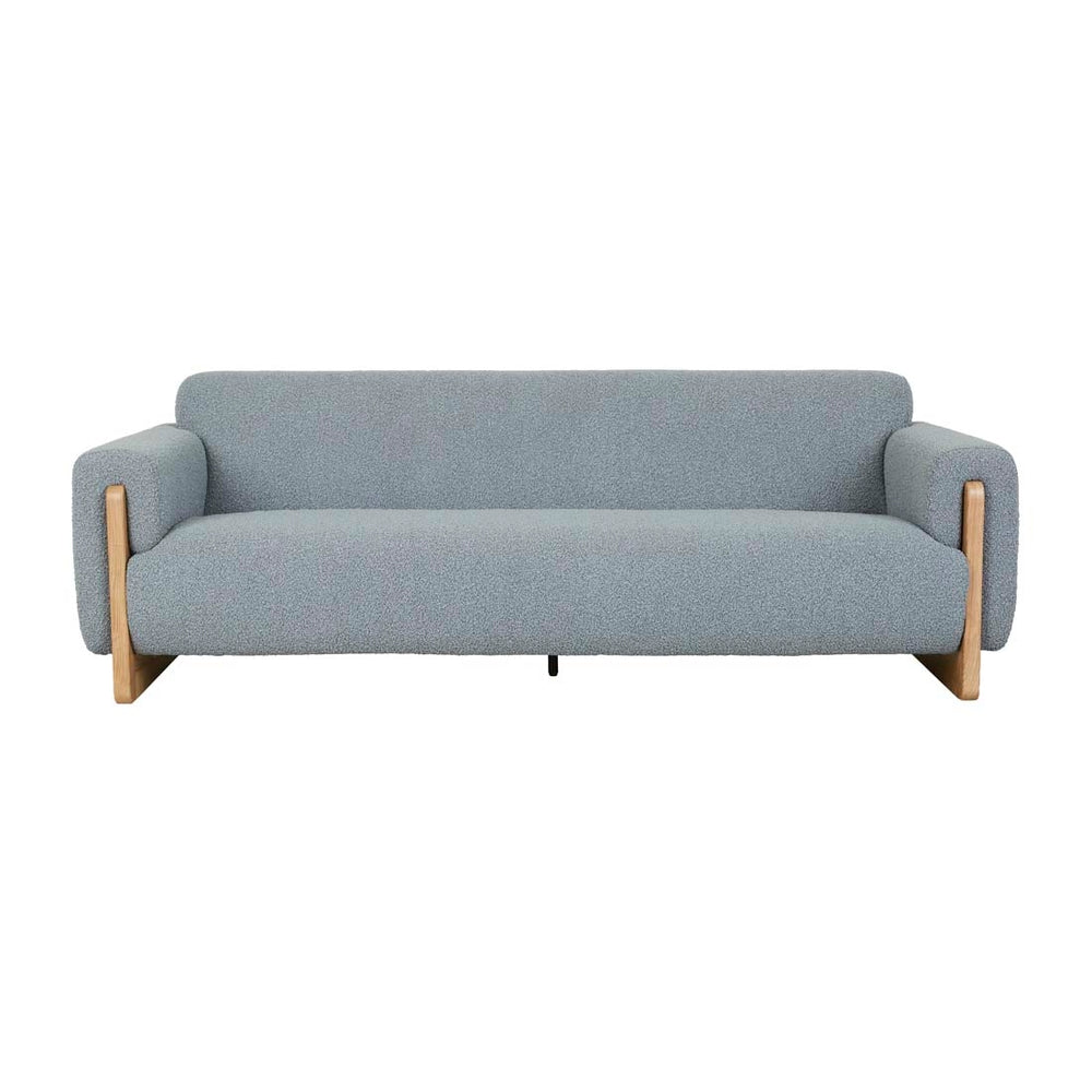 Airlie Wrap 3 Seater Sofa - Sky Blue Boucle - Natural Ash