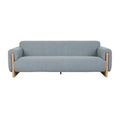 Airlie Wrap 3 Seater Sofa - Sky Blue Boucle - Natural Ash