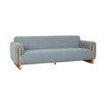 Airlie Wrap 3 Seater Sofa - Sky Blue Boucle - Natural Ash