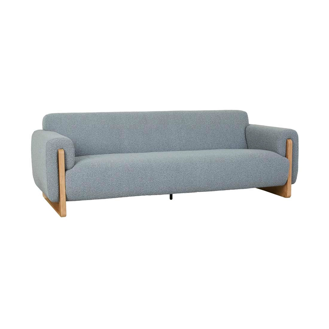 Airlie Wrap 3 Seater Sofa - Sky Blue Boucle - Natural Ash