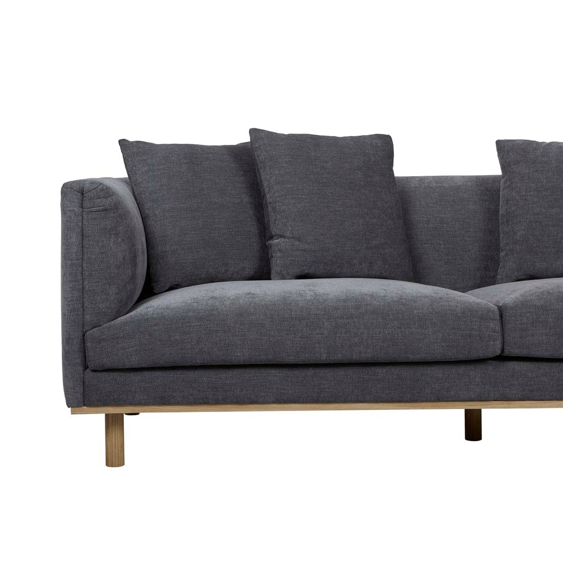 Sidney Fold 3 Seater Sofa - Copeland Granite - Natural Ash