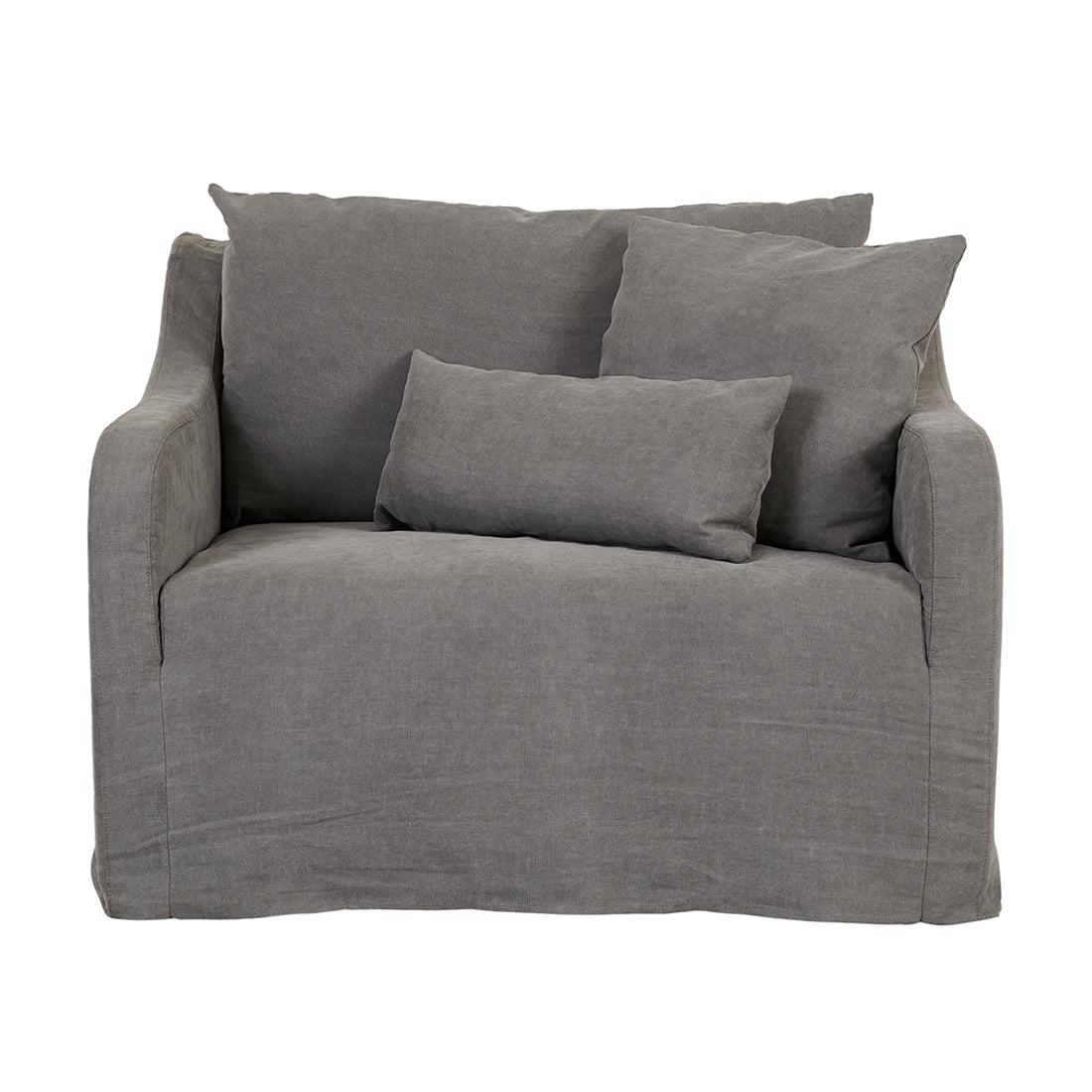 Sidney Slip Sofa Chair - Washed Smoke