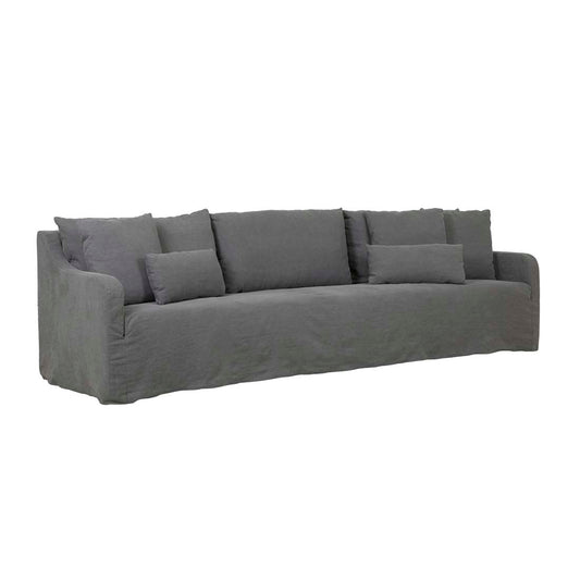 Sidney Slip 4 Seater Sofa - Washed Smoke