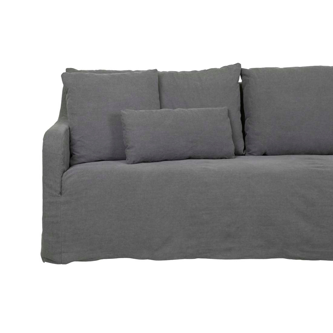 Sidney Slip 4 Seater Sofa - Washed Smoke