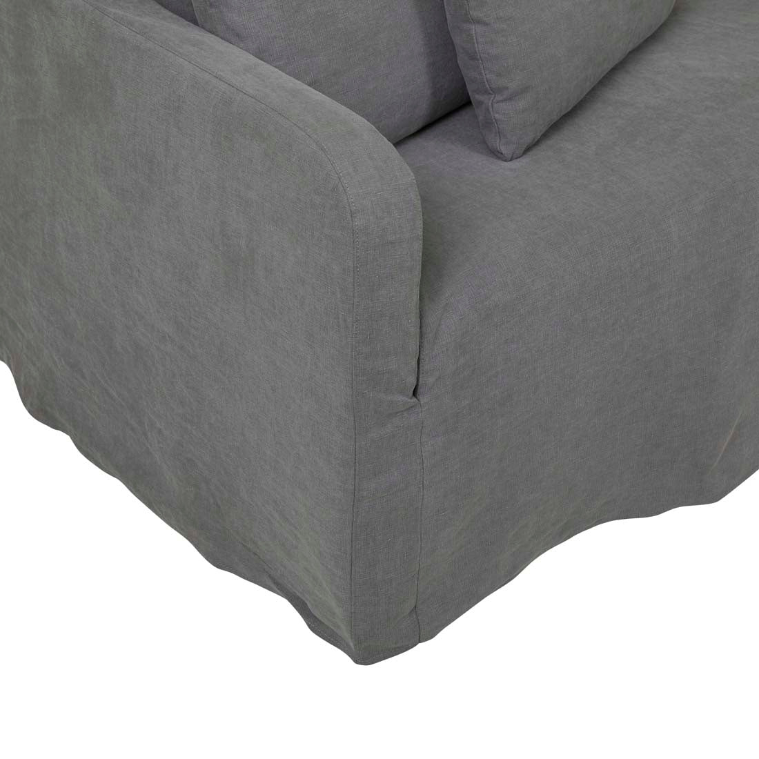 Sidney Slip 4 Seater Sofa - Washed Smoke