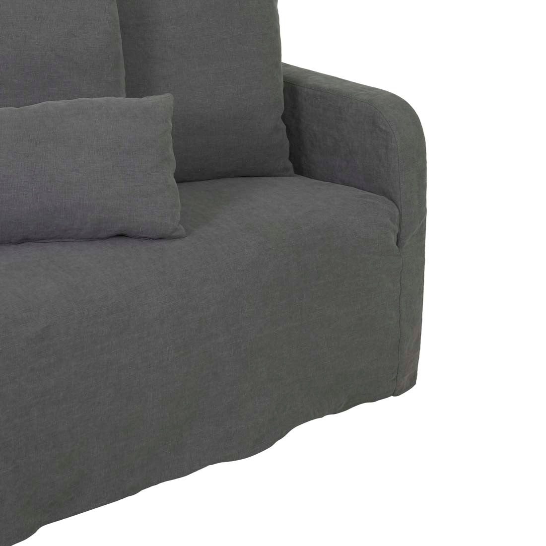 Sidney Slip 4 Seater Sofa - Washed Smoke