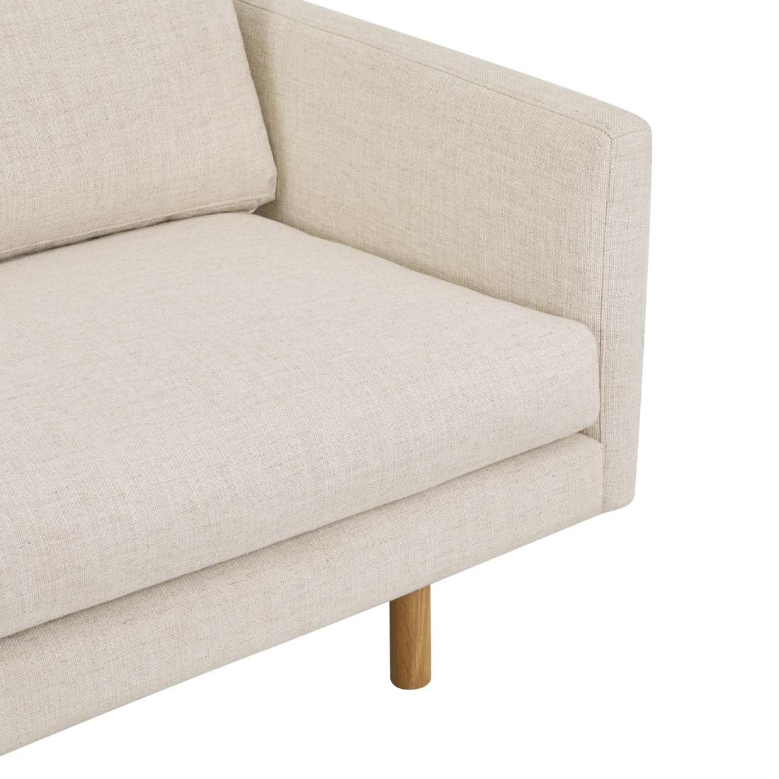 Sketch Base 3 Seater Sofa - Oatmeal - Light Oak