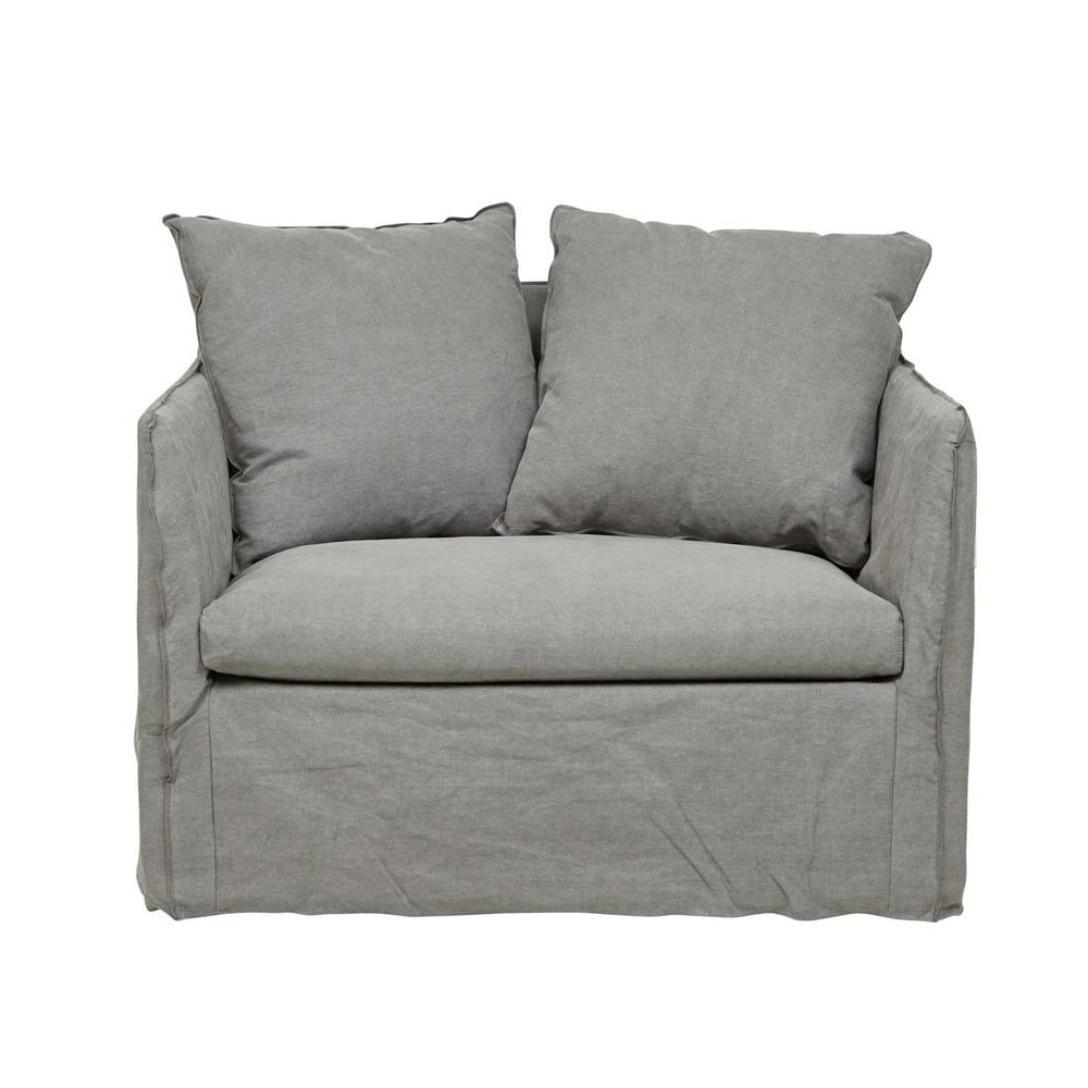 Vittoria Slip Cover Sofa Chair - Washed Smoke