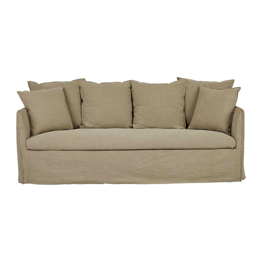 Vittoria Slip Cover 3 Seater Sofa - Olive Linen