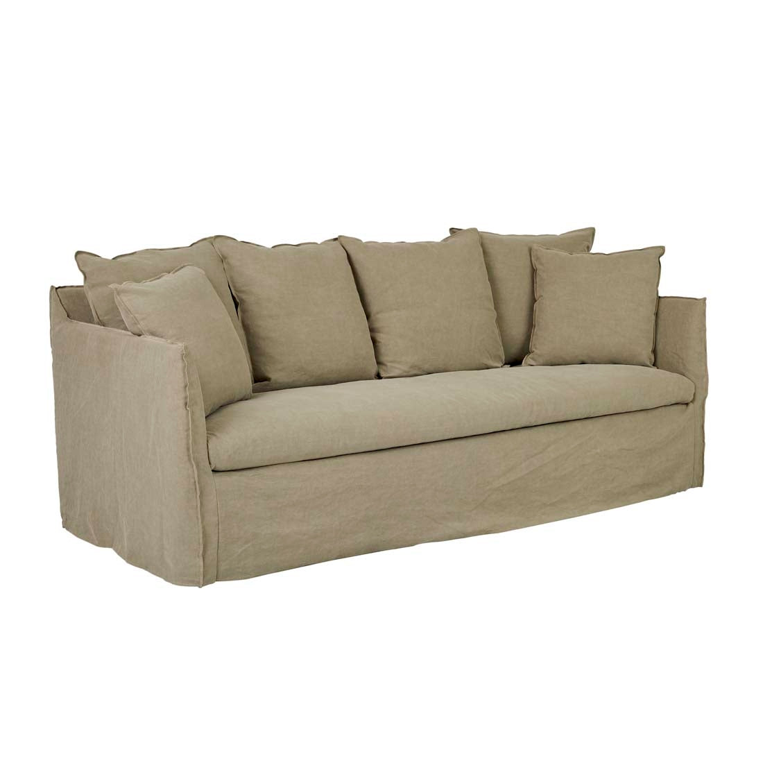 Vittoria Slip Cover 3 Seater Sofa - Olive Linen