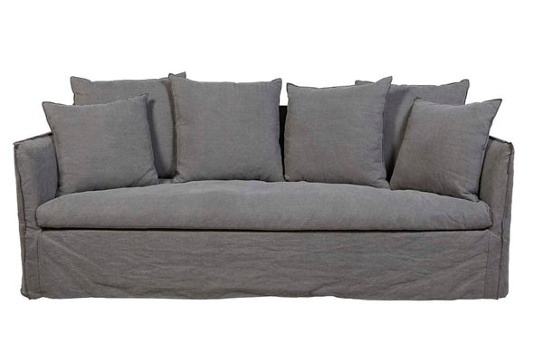 Vittoria Slip Cover 3 Seater Sofa - Washed Smoke