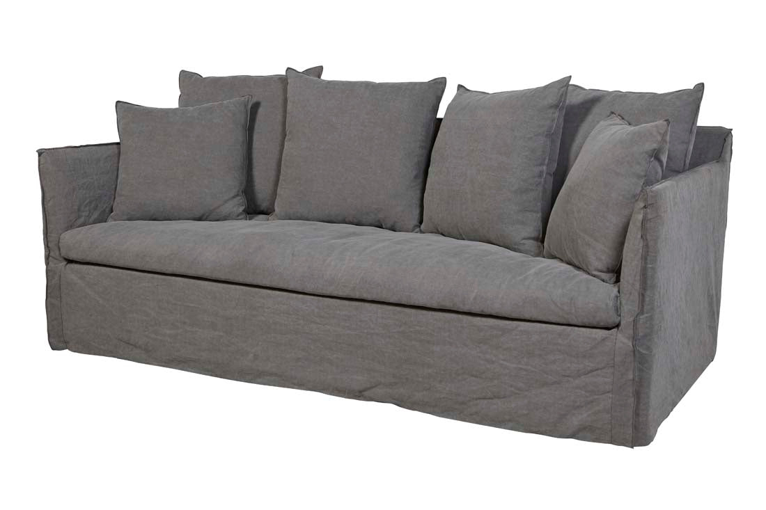 Vittoria Slip Cover 3 Seater Sofa - Washed Smoke