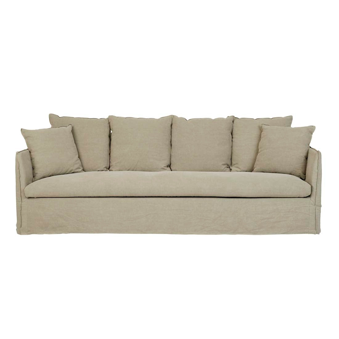 Vittoria Slip Cover 4 Seater Sofa - Olive Linen