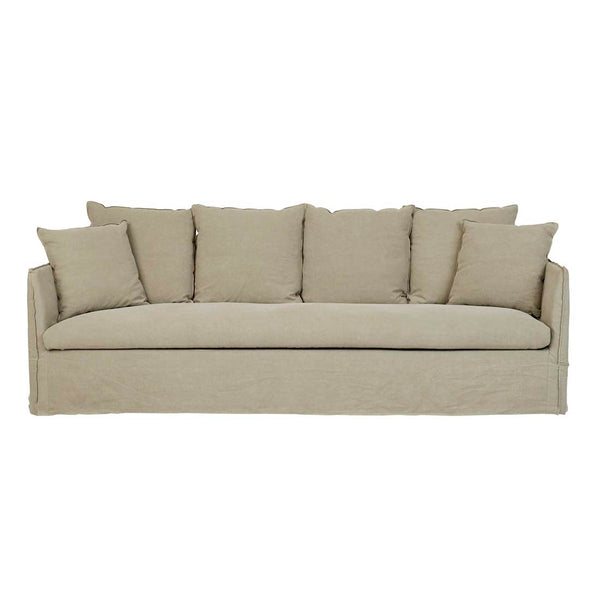 Vittoria Slip Cover 4 Seater Sofa - Olive Linen