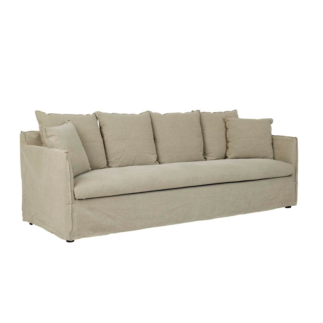 Vittoria Slip Cover 4 Seater Sofa - Olive Linen