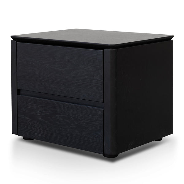 Norris Bedside Table - Black Oak Veneer