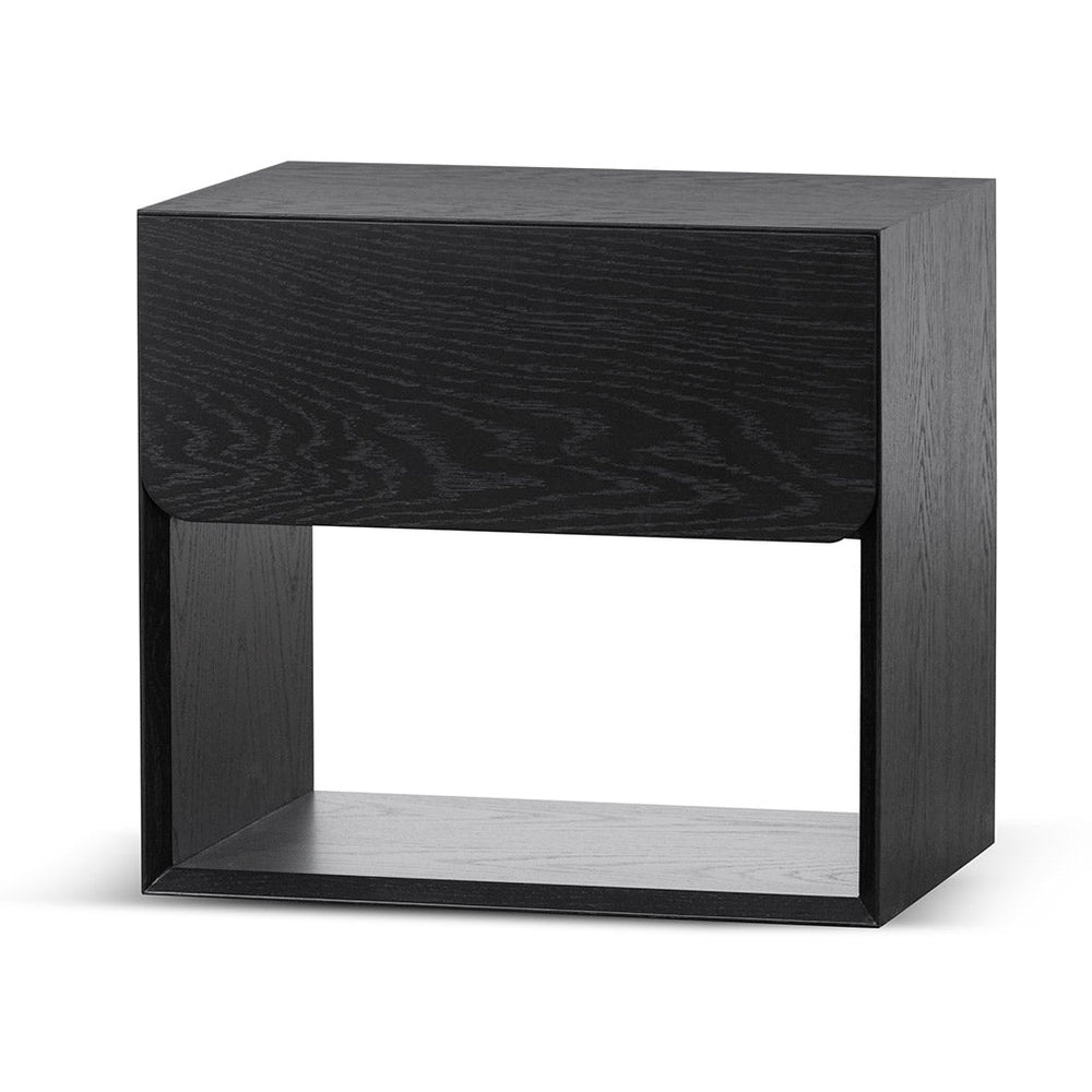 Lonny Oak Bedside Table - Black