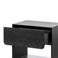 Lonny Oak Bedside Table - Black