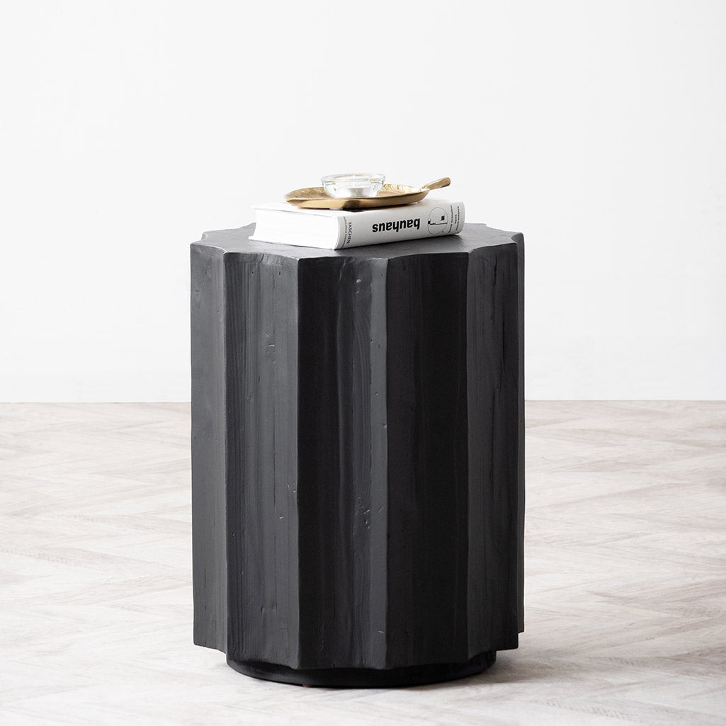 Dilara Recycled Side Table - Full Black