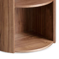 Honigold Round Wooden Bedside Table - Walnut