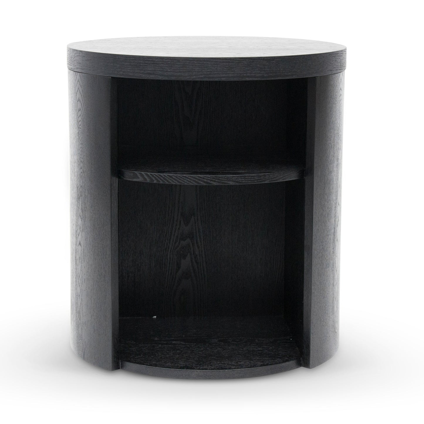 Honigold Round Wooden Bedside Table - Black Mountain