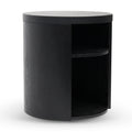 Honigold Round Wooden Bedside Table - Black Mountain