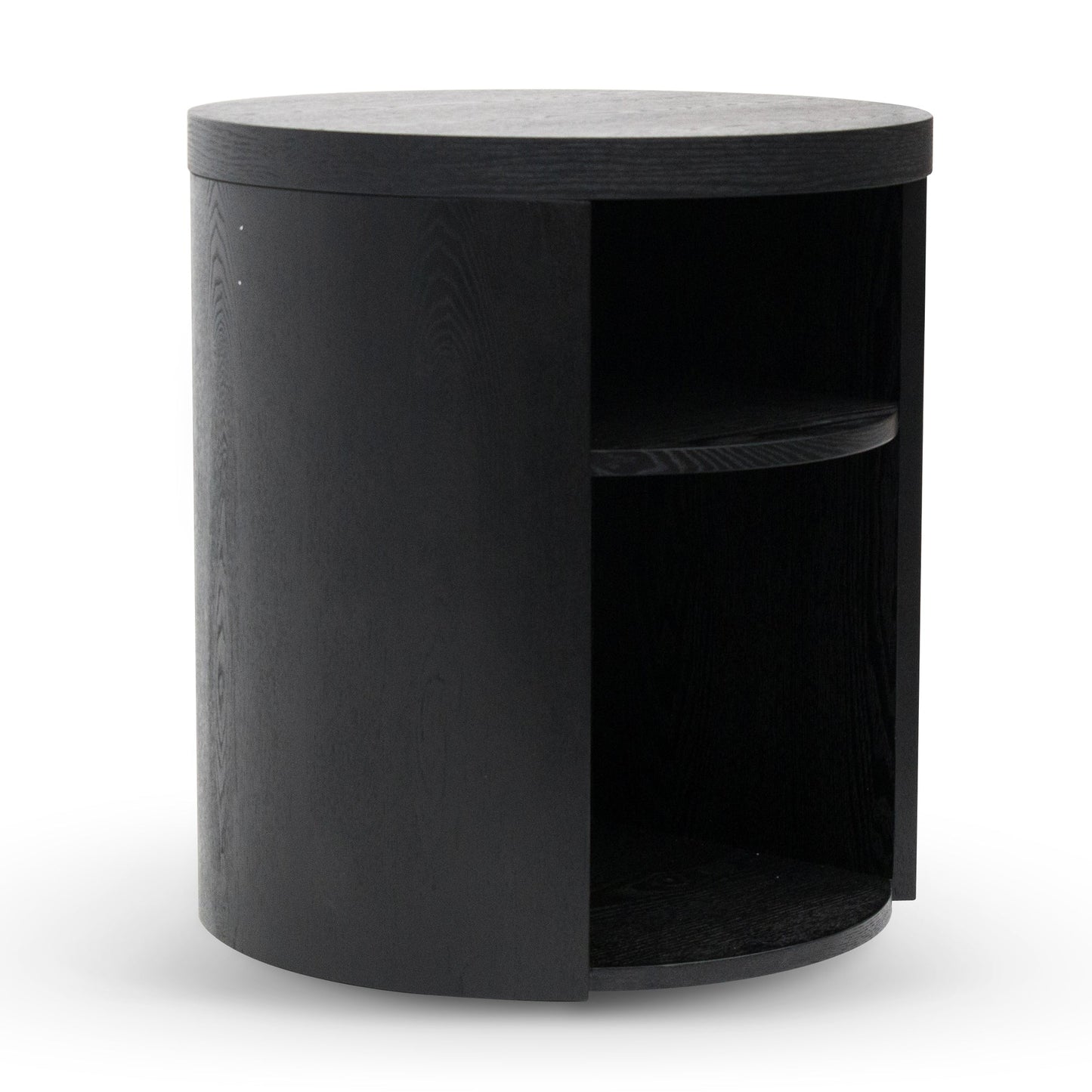 Honigold Round Wooden Bedside Table - Black Mountain