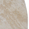 Agosti Travertine Marble Round Side Table - White Wash