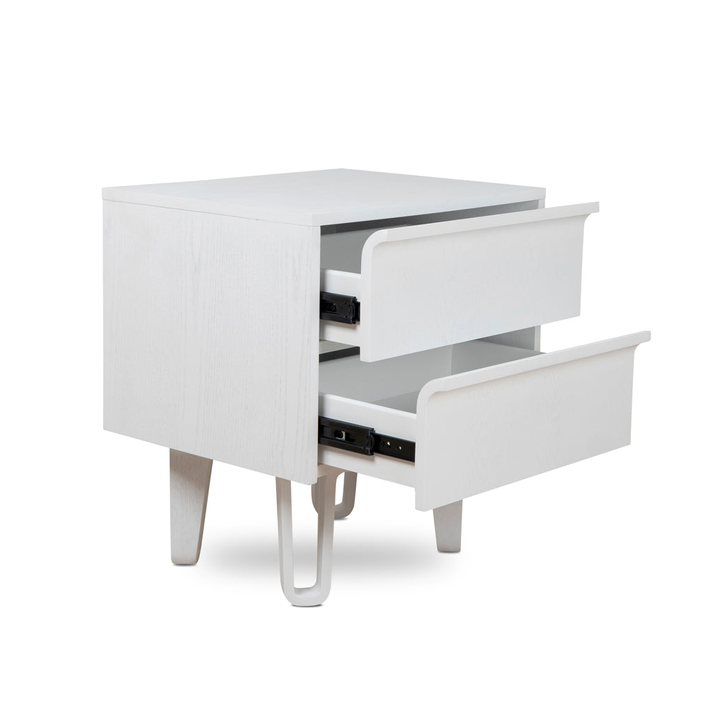 Evans Bedside Table - Full White