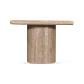 Costin 50cm Travertine Top Side Table - Natural