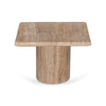 Costin 50cm Travertine Top Side Table - Natural