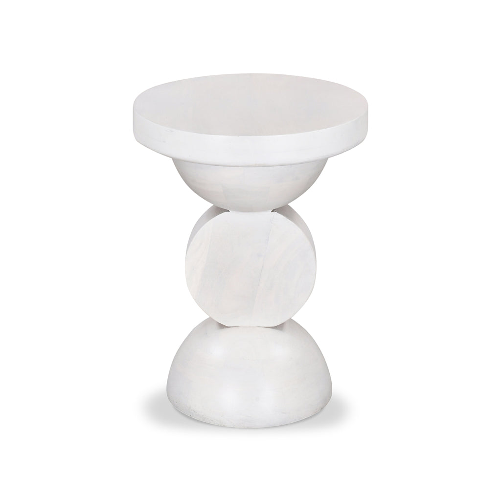 Dima 38cm Round Side Table - Cafe White