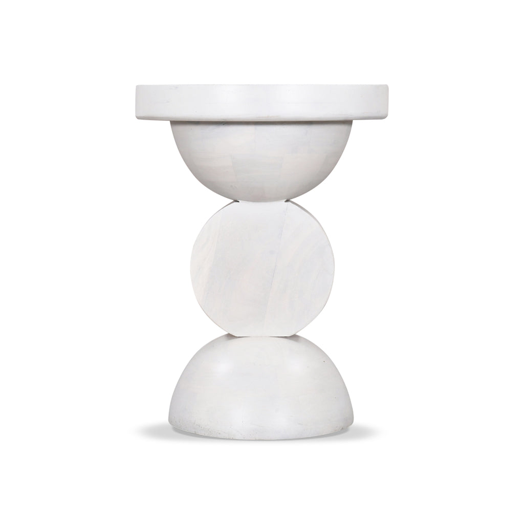 Dima 38cm Round Side Table - Cafe White