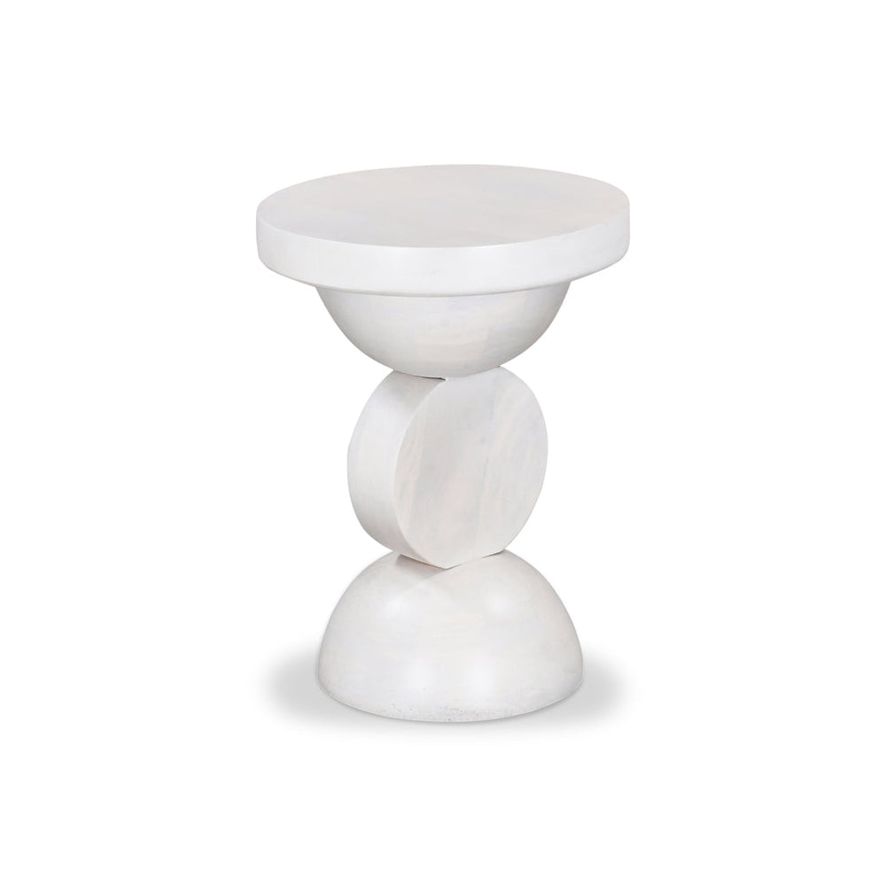 Dima 38cm Round Side Table - Cafe White